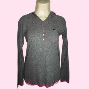 VS PINK long sleeve thermal hoodie gray & pink